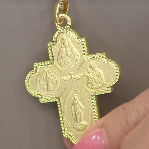 Bellezza Bronze Double-sided Diamond-cut Cross--NIB - Picture 5 of 15